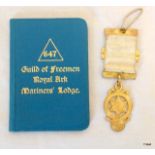 A Guild of Freeman Royal Ark 647 Mariners Lodge Jewel and book