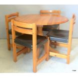 Pine table and 4 chairs 78 x 108cm