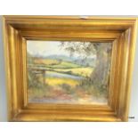 An oil on canvas of country scene Linseed by David Howell signed to the bottom corner