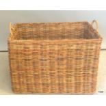 Large oblong Honey Rattan log basket (60x80x50)