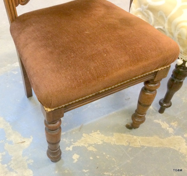 A pair of miscellaneous Edwardian chairs - Image 2 of 3