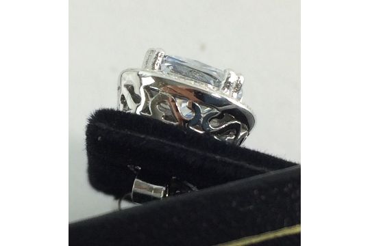 Pair of silver and large CZ ear studs - Image 3 of 3