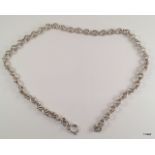 A silver necklace 45 cm long