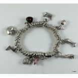 A genuine links of London silver charm bracelet