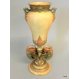 Royal Worcester flower vase shape 1705. 27cm tall