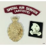 SAS (Artist's) 1950s' Shoulder Belt Pate, Cap Badge & Cloth Shoulder Title