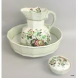 china wash bowl, jug and soap dish