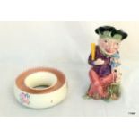 A Mr Punch Toby Jug by Melba Ware and Poole Pottery Posy Dish