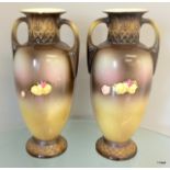 Pair of Victorian 2 handled flower vases