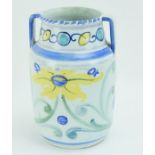 Large hand painted Honiton Pottery vase. 26cm tall