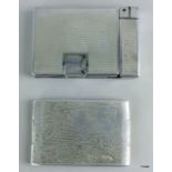 A WW2 era Prisoner of War made aluminium cigarette case and a combined cigarette case & lighter with