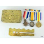 A WW1 medal trio named to 10845 Lance Sergeant J Angus of the Argyll & Sutherland Highlanders with