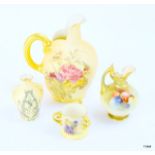 A collection of hand painted Worcester porcelain. 4 pieces