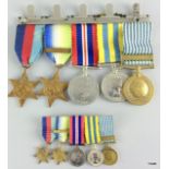 A Royal Navy WW2 and Korean War mounted medal group with dress miniatures. The group consists of the