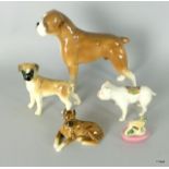 A Collection of Boxer Dog figures to include Wade & Crested China