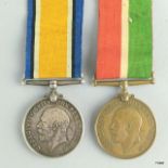 A WW1 Mercantile Marine Medal pair named to George Davis