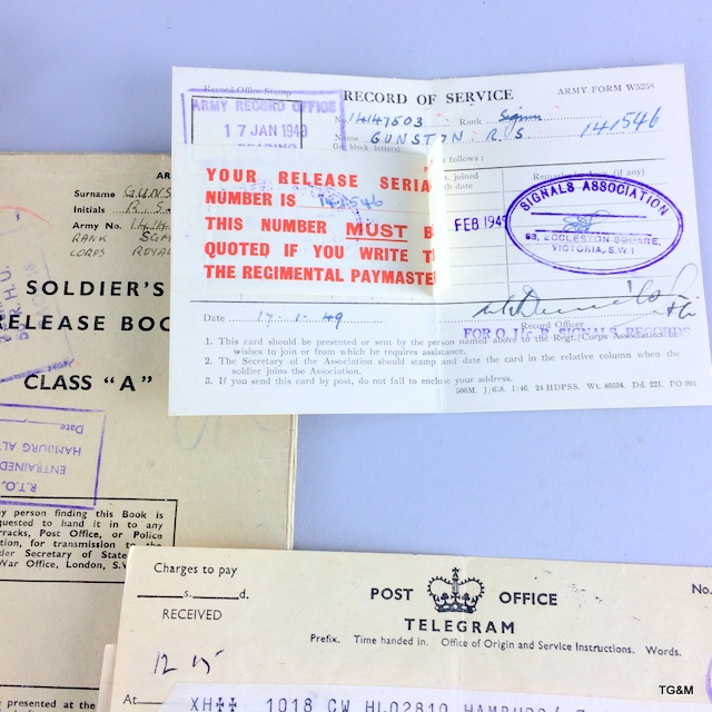 A large amount of military documents, photographs and paperwork belonging to Signalman RS Gunston of - Image 4 of 10