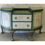 Painted Sideboard on claw and ball feet, 104 x 153 x 59