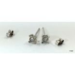 9ct white gold diamond ear studs