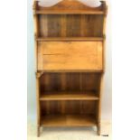 Oak student desk with fitted interior and lower bookshelf 140 x 70 x 30