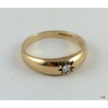 9ct gold diamond signet ring size K