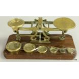 Set of brass postal scales