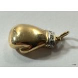 9ct gold and diamond boxing glove charm