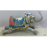 A Child's rocking elephant, possibly from a fair exhibition