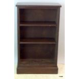 Dark stained wooden book case with 2 adjustable shelves 95 x 55 x 30cm