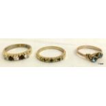 3 ladies gold rings