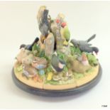 Robert Hersey "Birds of the forest" centrepiece in 12 individual pieces - set on a revolving