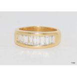 Ladies 18ct Gold Baguette Ring of Approx 2ct Diamond. Size O. VS1 White