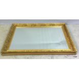 Gilt framed mirror with bevelled edge. 105 x 75