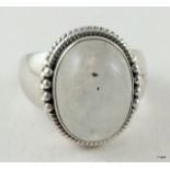 Silver hard stone ring size S