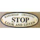 A stop railway sign