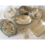 Quantity of silver plate serving dish and mixed items