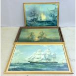 3 Sailing boat prints largest being 100x80cm