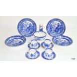 A colletion of Willow Pattern Burleigh ware