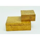 Two Bur Elm wooden boxes