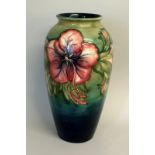 Moorcroft vase signed to base 26cm high 9cm at rim