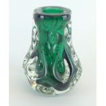 Langham glass vase with side dimples and colour