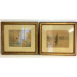 A pair of signed Victorian Watercolours of saling boats
