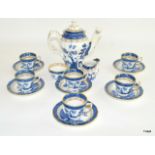 Booths Willow pattern 8025 coffee set with coffee pot