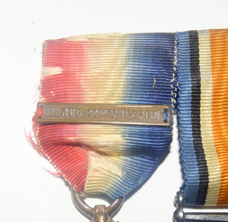A mounted WW1 Mons Star with clasp medal trio named to T-21857 Driver W Thurston of the Army Service - Image 2 of 4