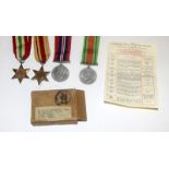 A Royal Air Force WW2 medal group of four including the Africa and Italy Stars