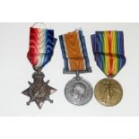 A WW1 Royal Navy medal trio named to SS.108951 Stoker 1. AJ Leech