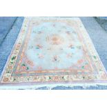 Large room size pink and beige Chinese wool rug 3660 x 2740cm