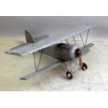 Galvanised tin plate Bi Plane model . Wing span 120cm