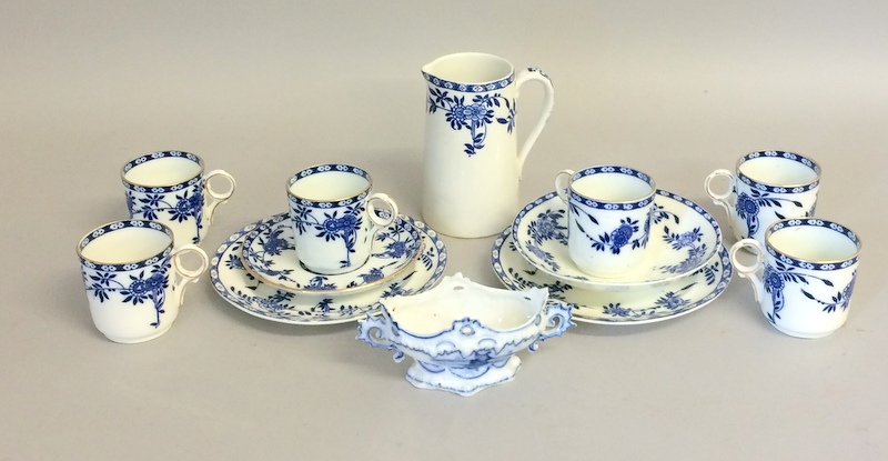 Blue and white china to include Delph jug