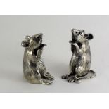 Solid silver mice condiments